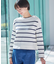 【洗える】肩ボタン付きボーダーニット（XS～L）