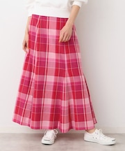 【洗える・4サイズ展開】チェック柄マーメイドスカート（XS～L）