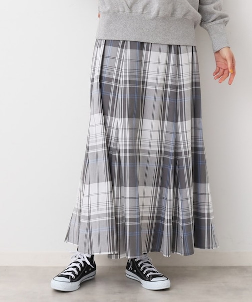 【洗える・4サイズ展開】チェック柄マーメイドスカート（XS～L）