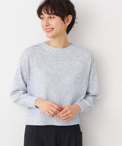 【洗える】肩ボタンミックス糸ニット(S~L)
