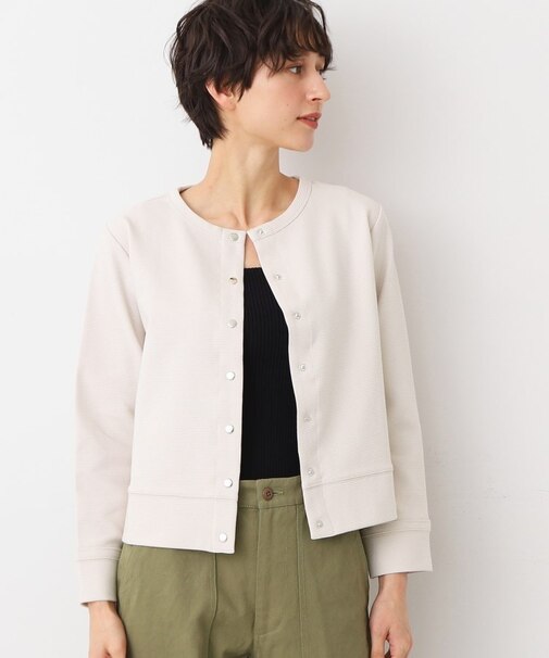 【洗える】メタルボタンクルーネックカーディガン（S～L）