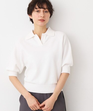 【洗える】バルーンスリーブスキッパーニット