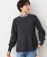 【洗える】ペプラムニット