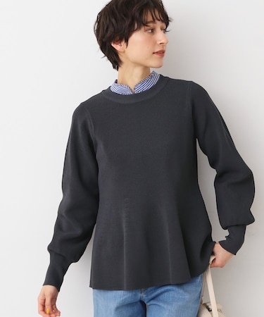 【洗える】ペプラムニット