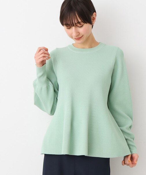 【洗える】ペプラムニット