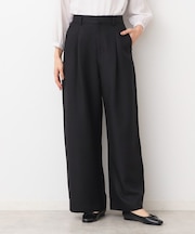 【後ろゴム・洗える・セットアップ可能】タック入りワイドパンツ（S～L）