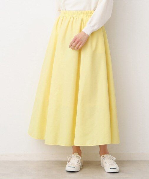 【ウエストゴム・洗える】タックギャザースカート(S~L)