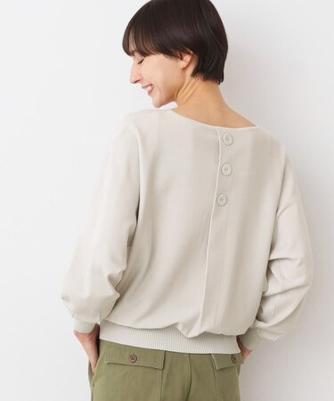 【洗える】後ろボタンニットプルオーバー長袖（XS～L）