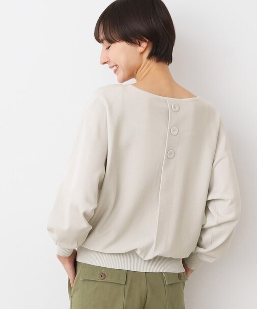 【洗える】後ろボタンニットプルオーバー長袖（XS～L）