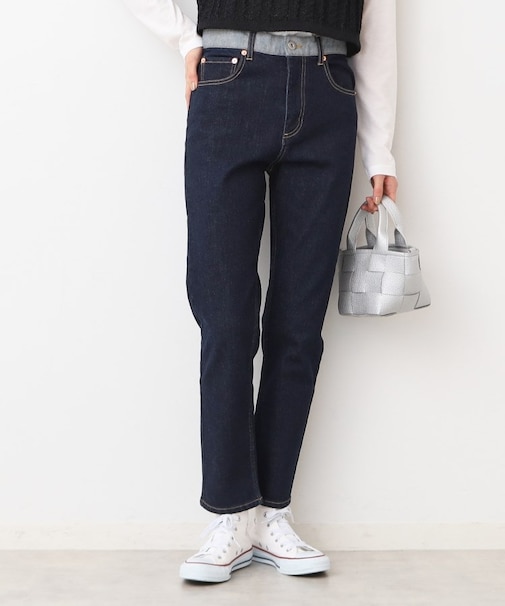 【洗える】デニムスリムパンツ