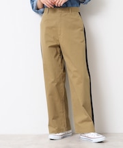 【洗える】サイドライン入りワイドパンツ（S～L）