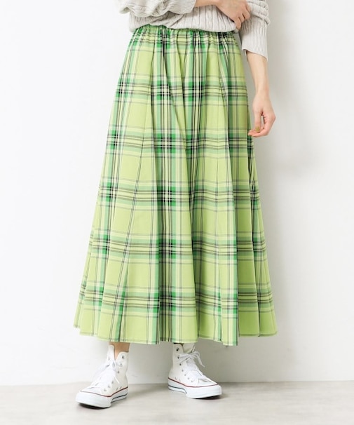 【ウエストゴム・洗える】映えチェック柄スカート(XS~L)