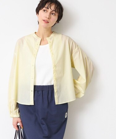 【洗える】バンドカラー袖デザインシャツ（S～L）