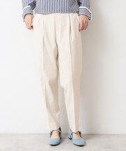 【多機能・後ろゴム】リネンブレンドテーパードパンツ