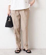 【多機能・後ろゴム】リネンブレンドテーパードパンツ