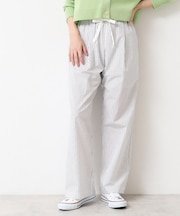 【洗える・ウエストゴム】ストライプリラックスパンツ