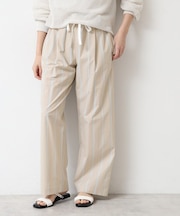 【洗える・ウエストゴム】ストライプリラックスパンツ