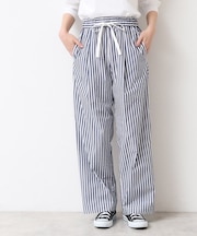 【洗える・ウエストゴム】ストライプリラックスパンツ