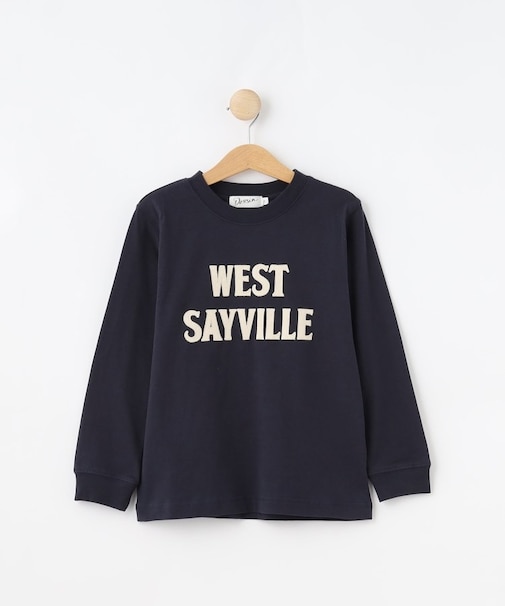 【リンクコーデ】ロゴアップリケロングスリーブTシャツ