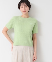 【洗える】ケーブルクルーネックニット