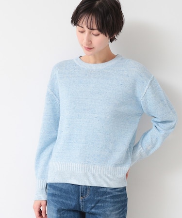 【ユニセックス】コットンリネン杢ニット