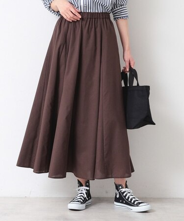 【5色展開・ウエストゴム・洗える】エアリーフレアスカート(XS~L)