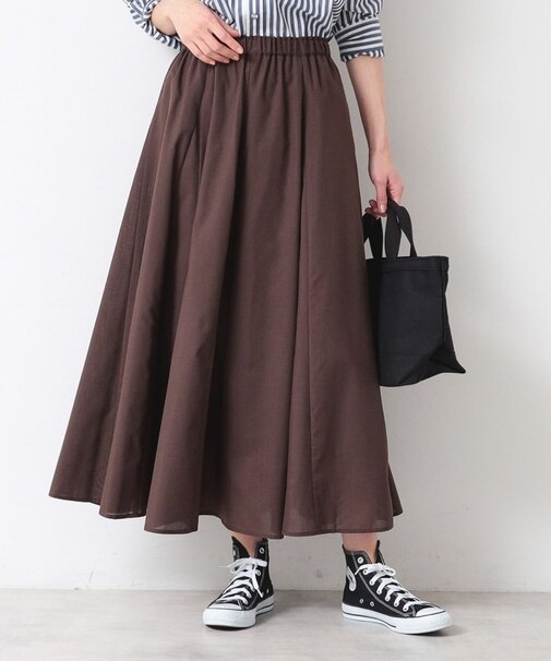 【5色展開・ウエストゴム・洗える】エアリーフレアスカート(XS~L)
