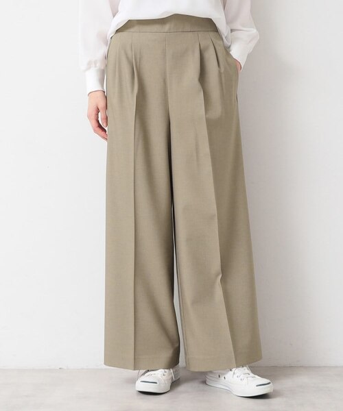 nagonstans ワイド タック パンツ ベージュ ドローストリング S nagonstans ワイド タック パンツ ベージュ ドローストリング S