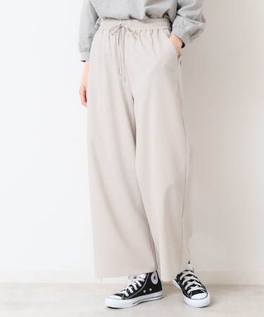 【ウエストゴム・洗える】ドロストリラックスパンツ(XS~L)