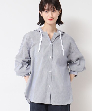 【洗える・4サイズ展開】フーデットブラウス(XS~L)