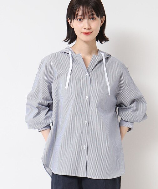 【洗える・4サイズ展開】フーデットブラウス(XS~L)