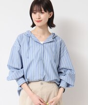 【洗える・4サイズ展開】フーデットブラウス(XS~L)