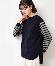 【洗える】スリーブボーダーニット（S～L）