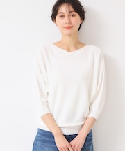 【選べる7色展開・洗える】後ろボタンニットプルオーバー七分袖（XS～L）