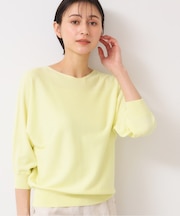 【選べる7色展開・洗える】後ろボタンニットプルオーバー七分袖（XS～L）