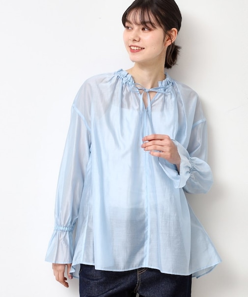 【洗える】フリルリボンブラウス
