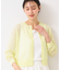 【洗える】チェック柄シアークルーネックカーディガン