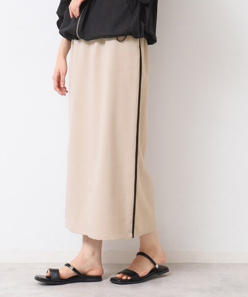 【セットアップ可能・洗える】配色ラインストレートスカート（S～L）