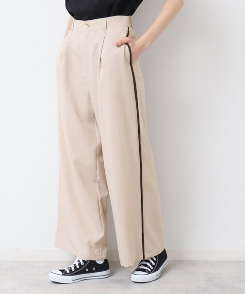 【セットアップ可能・洗える】タック入りワイドパンツ（S～L）