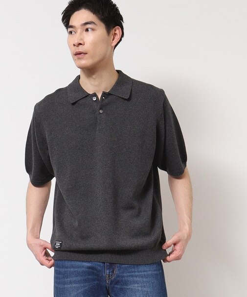 【洗える】ニットポロシャツ