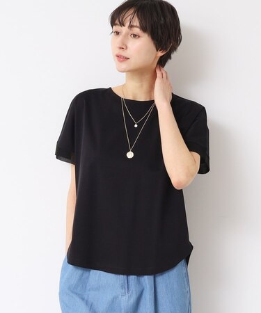 【接触冷感・洗える】美光沢カットソーゆったりシルエット