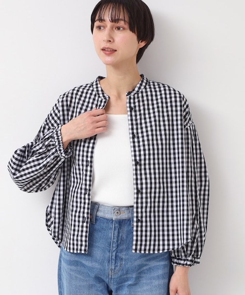 【洗える・4サイズ展開】バンドカラーシャツ（XS～L）