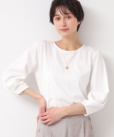 【接触冷感・UV・洗える】袖ニュアンスカットソー