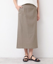 【セットアップ可能・洗える】パッチポケット付ストレートスカート