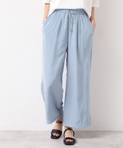 【ウエストゴム・洗える】サテンワイドパンツ