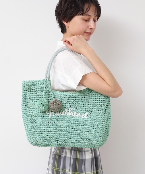 【軽量・A4収納可】ポンポンチャームペーパーロゴトートバッグ