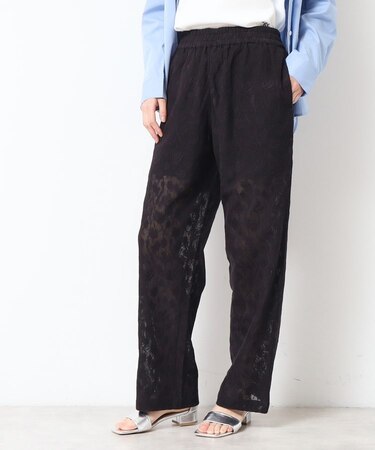 【ウエストゴム・洗える】刺繍柄インドレースパンツ