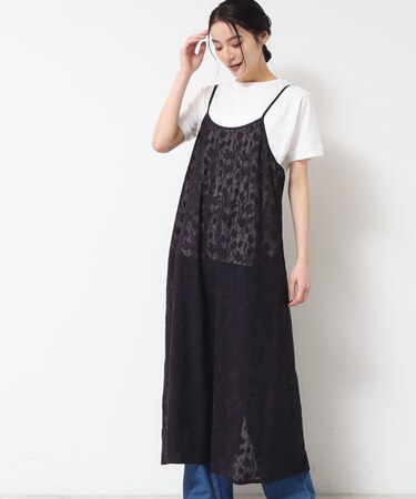 【洗える】刺繍柄インドレースキャミワンピース
