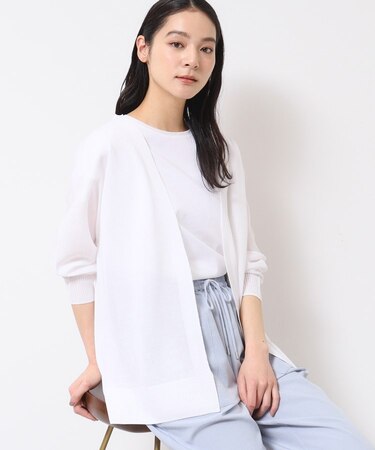 【洗える】ミドル丈シアーカーディガン（S～L）