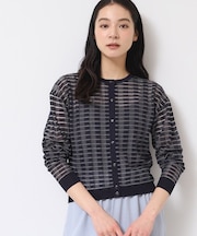 【洗える】シアーボーダーカーディガン（S～L）